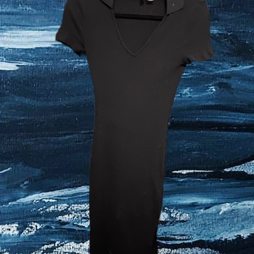 H&M Elegant Black V-Neck bodycon Dress
